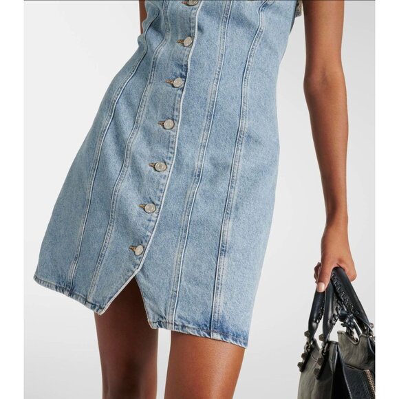 Agolde Trina Denim Mini Dress Size Small 90's Y2K Vest - Picture 2 of 6